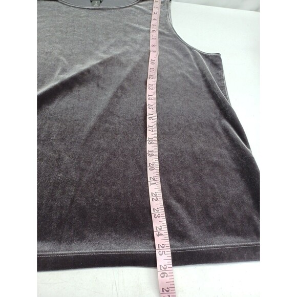 Chico's Travelers Collection Velvet Tank Top Sz 3 (L) Brown Sleeveless - Picture 6 of 9